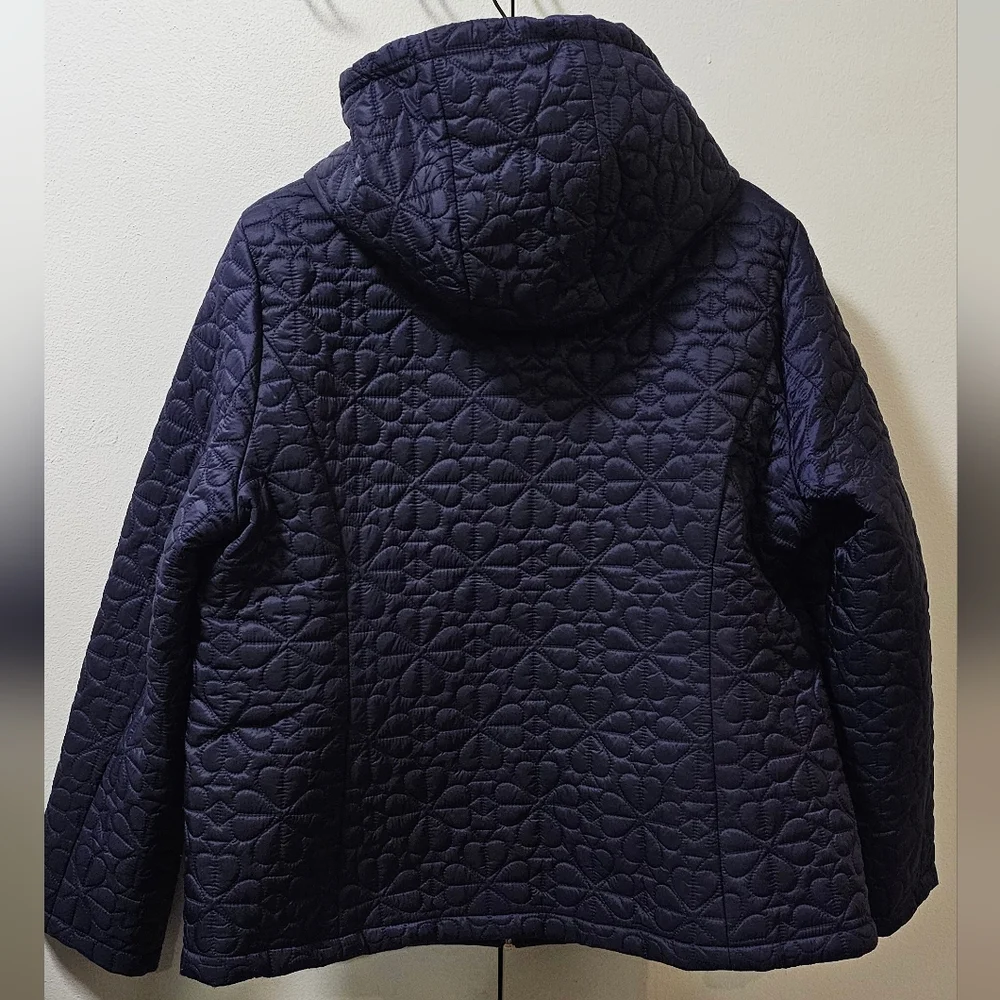 Kate Spade New York Flower Quilted Jacket Planetary Navy Womens Size XL NWT - Picture 9 of 16